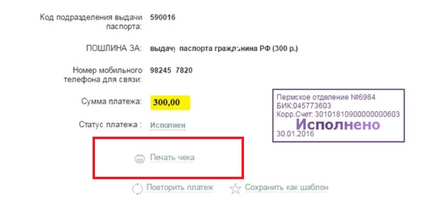 Госпошлина 300 рублей