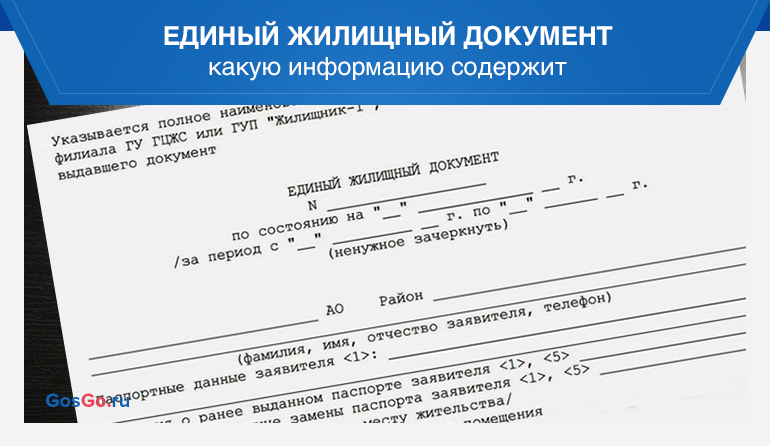 Единый жилищный документ образец