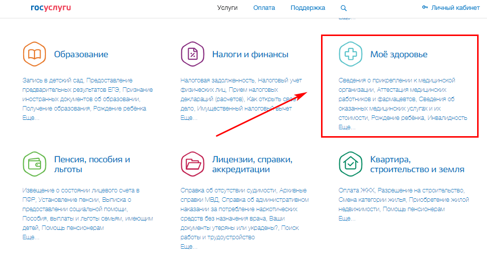 Госуслуги медицинская карта